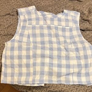 By Together Light Blue and White Plaid Top